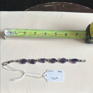 Amethyst Beaded Bracelet with Silver Accents